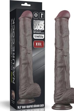 14.5 Inch Huge Black Dual Density Silicone Dildo BBC Big Long Realistic Monster Dildo Dragon Fantasy Extra Long Thick XXL for Anal Stimulation