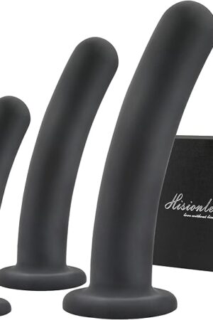 Anal Dildos Anal Plug Training Set,3 Sizes Silicone Butt Plug Anal Trainer Kit with Strong Suction Cup Base Anal Toys Sex Toys for Women Men Adult Sex Toys & Games(Black)