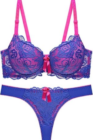 Women's Exotic Lingerie Sets Underwire Push Up Bra and Panty Set Sexy Two Piece Lingerie Set Underwear