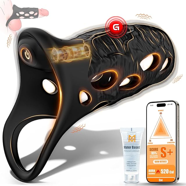 Vibrating Cock Ring Penis Sleeve - App Control Male Vibrator Penis Ring Extender Adult Couples Sex Toys for Men Penis Testicles G Spot Stimulation, Male Erection Sex Toy Men Vibrators Women Pleasure