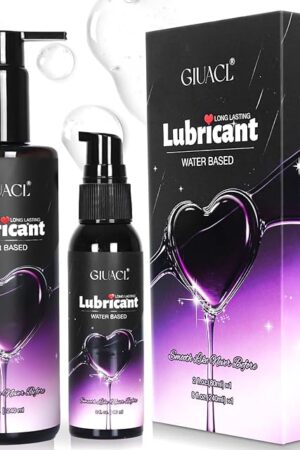 Water Based Lube, 8+2oz Personal Lubricant Set for Privacy and Toys, Natural Long Lasting Sex Lube Gel for Men, Women & Couples, Non-Staining, pH Friendly (Home+Travel Size)