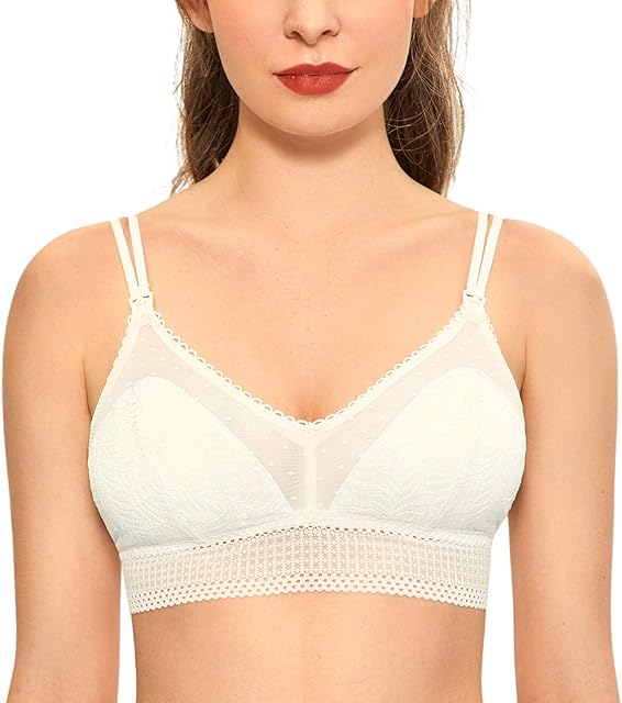 Women's Lace Nursing Bra Cute Bralette Breastfeeding Maternity Bras Padded Wireless