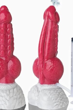 Big Monster Squirting Knot Dildo - 95" Huge Ejaculating Fantasy Dildo, Giant Girthy Horse Dragon Dildos with Suction Cup, Massive Ribbed Knotted Dog Dildos, Adult Sex Toys & Games for Women Men Gay