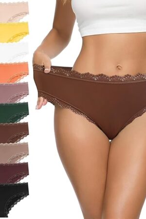 Women's Cotton Bikini Panties,High-Cut Full Coverage Stretch Cool Underwear for Women