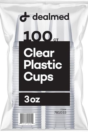 Dealmed 3 oz Disposable Plastic Cups ? 100% Recyclable Cups for Doctor's Offices, School Nurse's, Hospitals, at Home and More (Pack of 100)