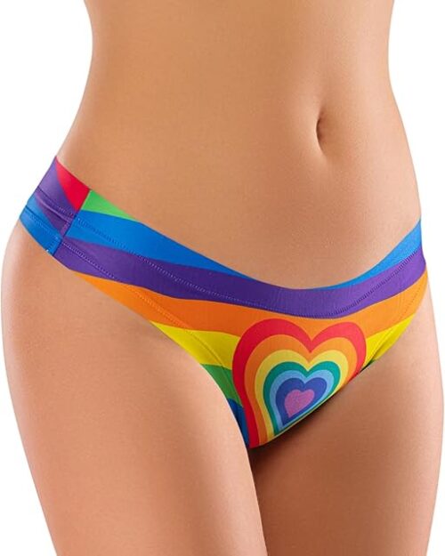 Womens Thong Panties  PRIDE Collection | LGBTQ+ Prints | Cotton Crotch, Stretch Fit, Tagless, Elastic-Free