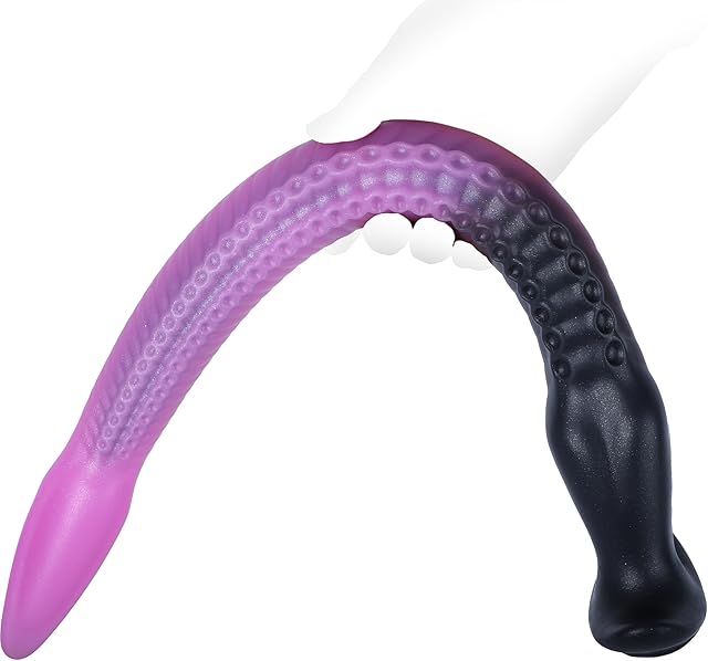 Extra Long Dildo 159'' Liquid Silicone Octopus Tentacle, Fantasy Anal Sex Toys with T Shape Base Design Knot Butt Plug, for Women Men Gay Couple, G-spot Anal Prostate Massager with Ribbed & Knot