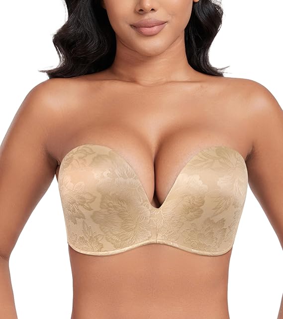 Women Hand Shape Custom Lift Invisible Wirefree Anti-Slip Strapless Push Up Bra