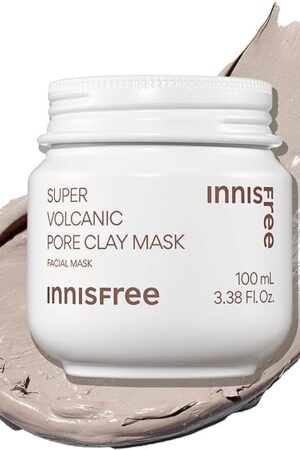 Innisfree Super Volcanic Clay Mask, Premium Korean Skincare with AHA and Natural Clusters for Deep Pore Detox, Gentle Exfoliation, Oil Control
