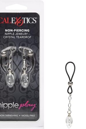 CalExotics Nipple Play? Non-Piercing Nipple Jewelry Crystal Teardrop - Clear