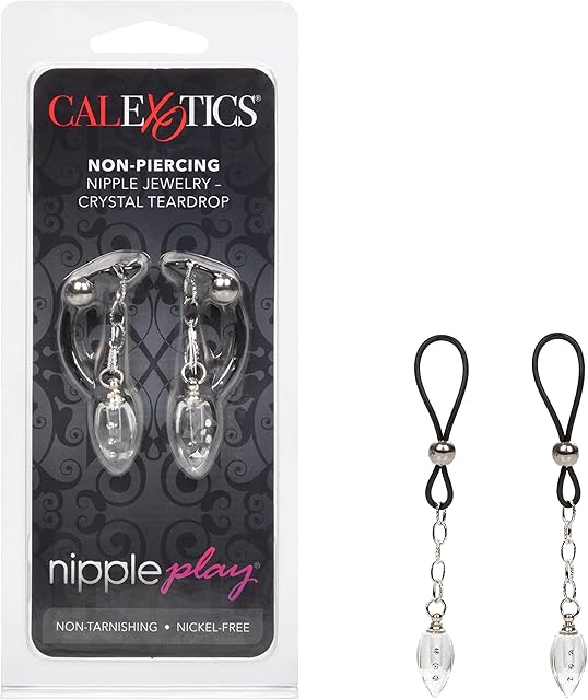 CalExotics Nipple Play? Non-Piercing Nipple Jewelry Crystal Teardrop - Clear