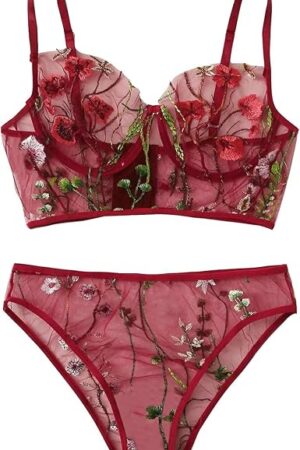 Women Lingerie Girls G-String Lace Sexy Underwear Lingerie Thong Flower Sleepwear Fashion Bra 2025 Lingerie for
