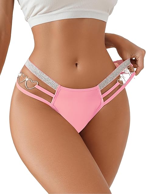 Women Sexy Panties Cut Out Low Rise Cheeky Underwear Strappy V Waist High Cut Bikini Briefs