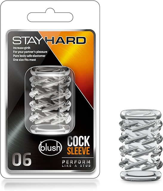 Blush Sex Toys for Men - Stay Hard Cock Ring Sleeve 6 - Soft Tickly Ridges Penis Ring for Enhance Erection & Girth - Slide It On Penis, Vibrator, Dildo - Stack, Mix, Match to Create Unique Sensations