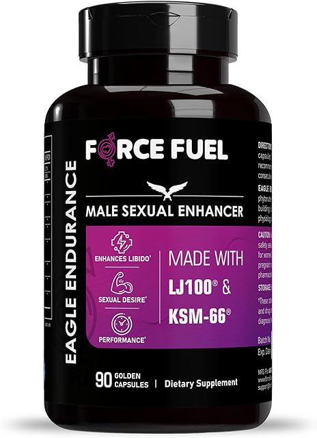 Herbal Supplement Sex Pills for Men Last Longer in Bed and Enhance Erection Sensitivity Includes Lab-Tested LJ100 Tongkat Ali & KSM-66 Ashwagandha 30 Doses for Men Eagle Endurance by Force Fuel