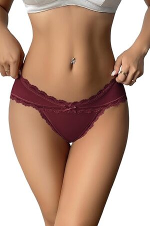 Womens Underwear Cotton Panties Cheeky Bikini Underpanties Lace Stretch Hipster Briefs Multipack