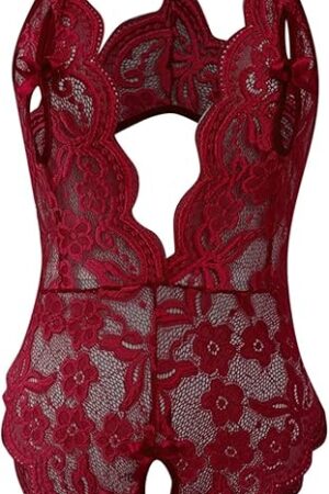 Women Sexy V Neck Underwears Sexy Lingerie Lace Backless Lanyard Underwears Conjoined Tight Suit Negligee