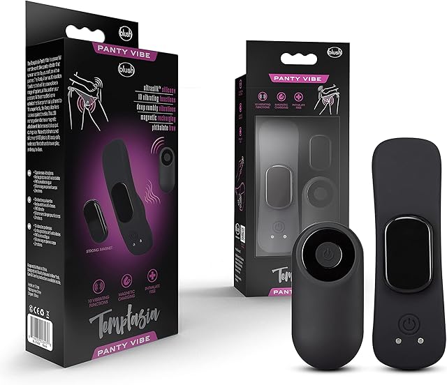 Blush Novelties Temptasia Remote Control Wearable Panty Vibe - Attach to Your Panties Magnetically - Secret Naughty Foreplay in Public with Your Partner - 10 Vibration Mode Waterproof Vibrator