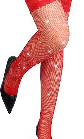 Womens Tights Fishnet Stockings Silicone Lace Top Thigh Highs Stockings for Women Sheer Sexy Hosiery Knee Over Socks