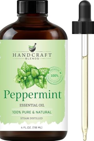 Handcraft Blends Peppermint Essential Oil ? Huge 4 Fl Oz ? 100% Pure and Natural ? Premium Grade Essential Oil for Diffuser and Aromatherapy, Skin, Massage, Candle and Soap Making Fragrance