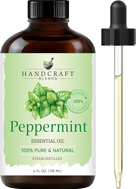 Handcraft Blends Peppermint Essential Oil ? Huge 4 Fl Oz ? 100% Pure and Natural ? Premium Grade Essential Oil for Diffuser and Aromatherapy, Skin, Massage, Candle and Soap Making Fragrance