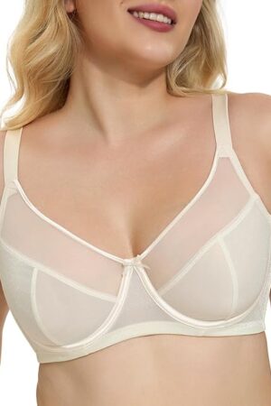 Women's See Through Sexy Sheer Bra Full Coverage Unlined Underwire Support Everyday Bras