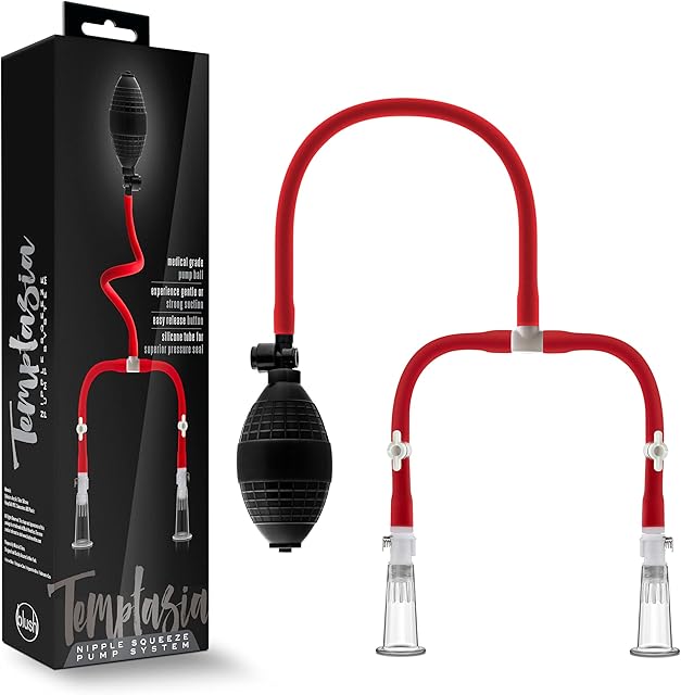 Blush Novelties Temptasia Beginners Nipple Pumping System - Vacuum Release Valve - Smooth Silicone Tubing - Easy Release Components - Heightens Sensitivity - Nterchange System - Sex Toy for Women