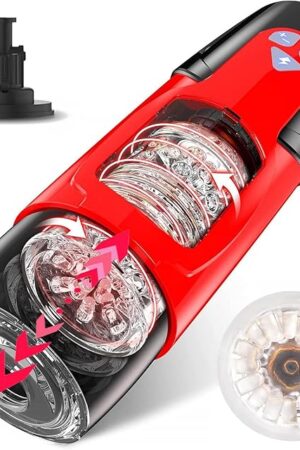 Hands Free Male Masturbator Sex Toys with 7 Rotation & 7 Thrusting & Adjustable Suction Cup Stand, Automatic Blowjob Masturbation Stroker Pocket Pussy Penis Massage Milking Machine for Men's Pleasure