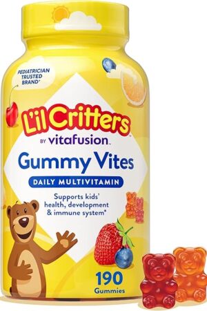 L'il Critters Gummy Vites Daily Kids Multivitamins Assorted Fruit Flavors for Ages 2+ Toddlers & Kids, Gummy Vitamin with Vitamin C and D, 95-190 Day Supply, 190 Gummies