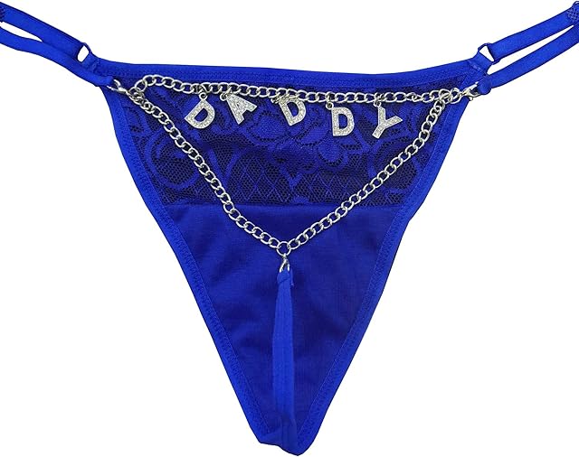 Custom Thongs with Rhinestone Name Text for Women, Personalized Letters DIY Sexy G-strings Underwear Panties, Valentines Day Gifts for Wife, Girlfriend, Her, One Size Fits All