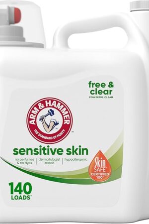 ARM & HAMMER Sensitive Skin Free Clear, 140 Loads Liquid Laundry Detergent, 140 Fl oz