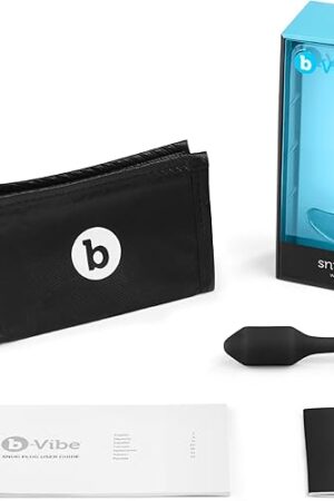 b-Vibe Snug Plug 1, Weighted Silicone Butt Plug, Beginner Anal Plugs - Sex Toys for Adults, 55g (Black)