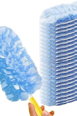 Duster Refill for Swiffer Duster, 30 Count Heavy Duty 2 Side 360? Duster Refills with 1 Handle, 4X Microfibers, Disposable Multi Surface Dusters for Cleaning