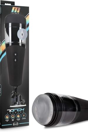 Blush Novelties M for Men Torch Joyride - Auto Stroker Male Masturbator - 7 Perfectly Tuned Stroking Modes - Hands Free Mount - She Moans - Ultra Soft Textured Vagina Sleeve - Electric Sex Toy