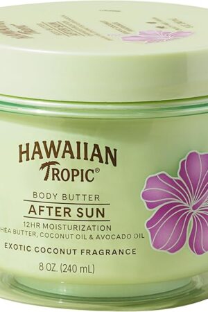 Hawaiian Tropic After Sun Body Butter with Coconut Oil, 8oz | Hawaiian Tropic After Sun Lotion, Beach Essentials, Summer Vacation Essentials, Tan Extender Lotion, Coconut Body Butter, 8oz