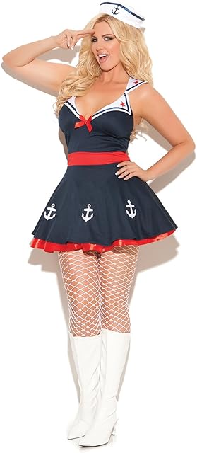 Women's Plus Size Sexy Sailor Nautical Adult Role Play Costume