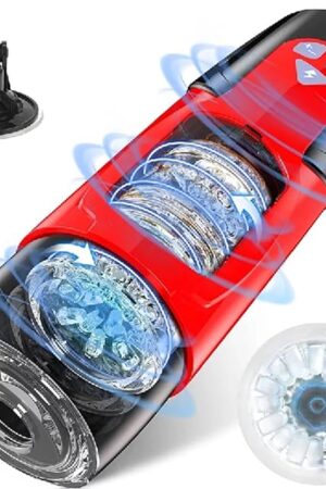 Automatic Pocket Stroker - Wall Mount Hands Free Male Masturbator with 7 Thrusting & Rotation Mode, Men Sexy Pleasure Devices Silicone Pussy Sex Toys Blowjobsex Simulator Penis Massage Milking Machine