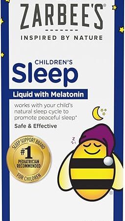 Zarbee's Kids Sleep Supplement Liquid with 1mg Melatonin; Drug-Free & Effective; Easy to Take Natural Berry Flavor for Children Ages 3 and Up; 1 Fl Oz Bottle