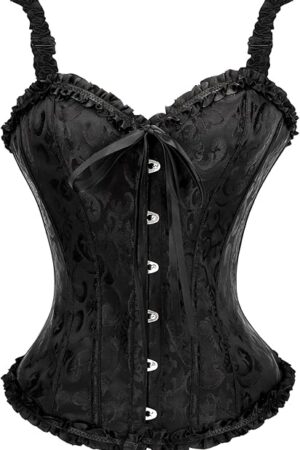 Corset Tops for Women Vintage Floral Lace Up Corset Gothic Overbust Corset Bustier Lingerie
