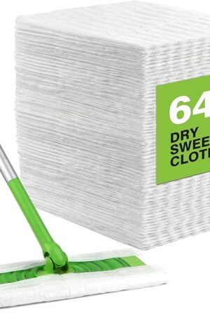HOMEXCEL Dry Sweeping Cloths Pads Compatible with Swiffer Sweeper- Disposable Duster Refills Mop Pads for Floor Mopping and Cleaning, 64 Count