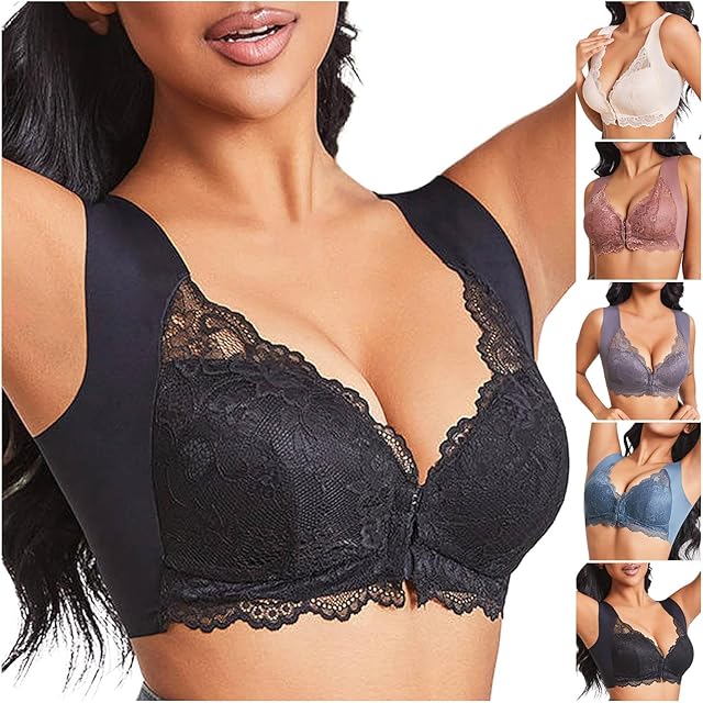 Women Lace Gathering Bras Sexy Full Coverage Support Lingeries Breathable Sports Underwear Push Up Wirefree Top