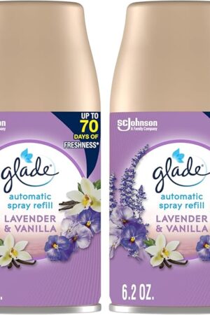 Glade Automatic Spray Refill, Air Freshener for Home and Bathroom, Lavender & Vanilla, 62 Oz, 2 Count