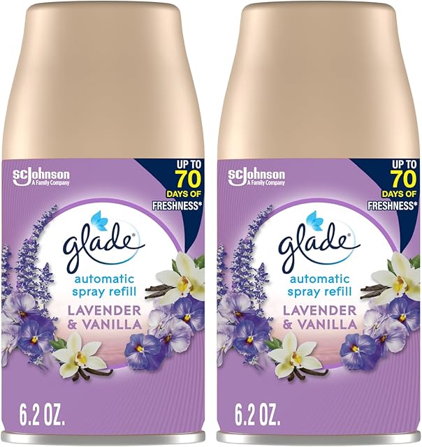 Glade Automatic Spray Refill, Air Freshener for Home and Bathroom, Lavender & Vanilla, 62 Oz, 2 Count