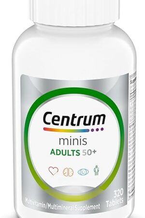 Centrum Minis Silver Multivitamin Tablet for Adults 50 Plus, Multimineral Supplement, Vitamin D3, B-Vitamins, Gluten Free, Non-GMO Ingredients, Supports Memory and Cognition in Older Adults - 320 Ct