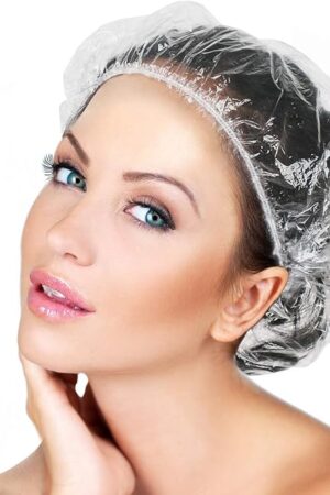 30pcs Disposable Shower Caps-Multi-Purpose Thickening Elastic Bath Cap Plastic Waterproof Clear Shower Cap Bath Shower Caps Women Spa,Men Hair Caps,Home Use,Hotel and Hair Salon, Travel.(Size 46CM)