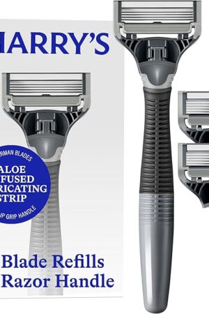 Harry's Shaving Kit for Men - Razor Handle and 3 Razor Blade Refill Cartridges - Charcoal
