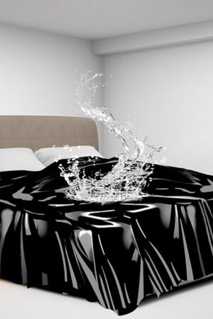 BDSM Waterproof Sex Sheets Sex Toys, Mess-Proof Sheets for Sex Games, Reusable Playtime Bed Sheets Sex Furniture for Bedroom, Adult Sex Things for Couples Kinky (1 Pack, Black)