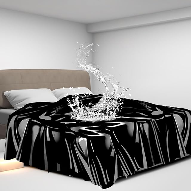 BDSM Waterproof Sex Sheets Sex Toys, Mess-Proof Sheets for Sex Games, Reusable Playtime Bed Sheets Sex Furniture for Bedroom, Adult Sex Things for Couples Kinky (1 Pack, Black)