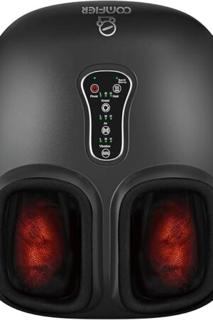 COMFIER Shiatsu Foot Massager with Heat, Vibration,Rolling Compression Feet Massager Machine for Plantar Fasciitis,Neuropathy Pain,Gifts for Her,Him Fits Size up to 13? Multiple Modes