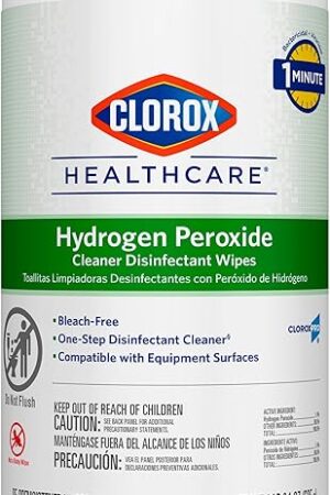 Clorox Healthcare Hydrogen Peroxide Cleaner Disinfectant Wipes, 675" x 9", 95 Count (Package May Vary)
